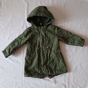 GAP‎ Kids Toddler Hooded Army Green Parka Jacket Sz 3T